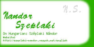 nandor szeplaki business card